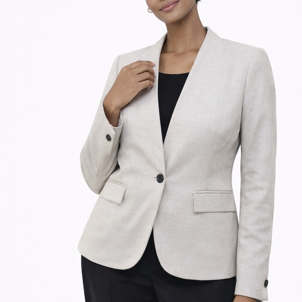 Zara Light Beige Tailored Blazer Size US 6 – Excellent Condition Worn Once